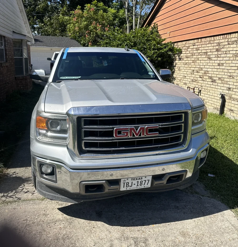 GMC pickup windshield. Windshield installed.